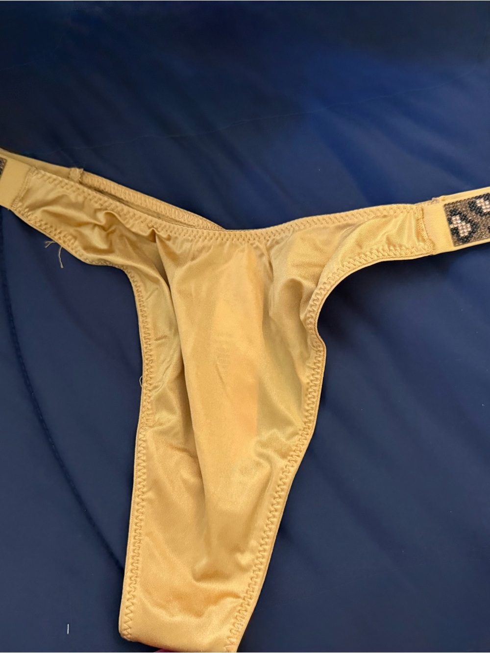 Victoria's Secret Gold Satin Thong